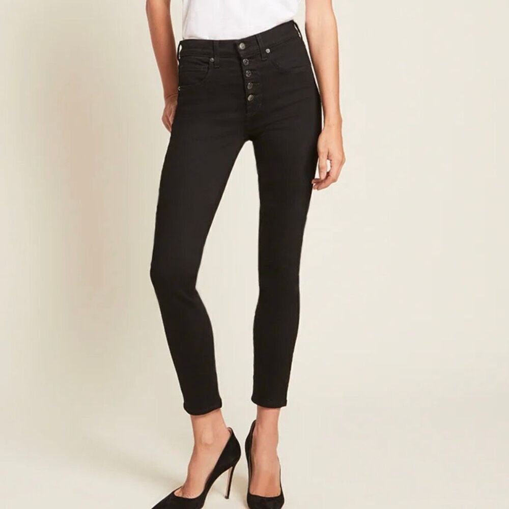 Veronica Beard Debbie Skinny High Rise Black Jeans Size 27/4